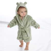 18C85106: Baby Sage Hooded Dressing Gown (0-6 Months)